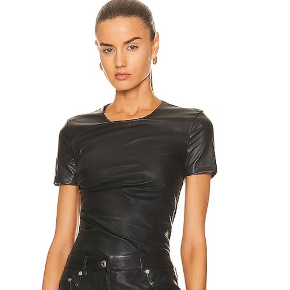 Helmut Lang faux leather twist shirt